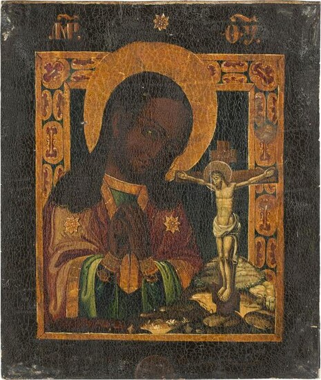 AN ICON SHOWING THE AKHTYRSKAYA MOTHER OF GOD Russian