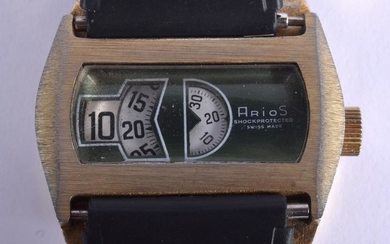 AN UNUSUAL VINTAGE ARIOS OLIVE GREEN DIAL WRISTWATCH.