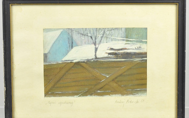 ANDRZEJ MAKOWSKI (1955). PEJZAZ OGRODOWY (GARDEN LANDSCAPE), WATERCOLOR PAINTING, 1987, POLAND, SIGNED.