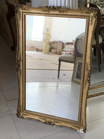 ANTIQUE FRENCH COUNTRY ELABORATE FRAME WALL MIRROR