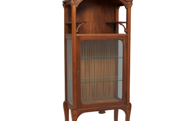 ART NOUVEAU MAHOGANY AND GLAZED ETAGERE, probably France, early 20th...