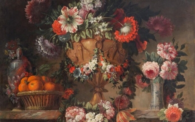 ATTRIBUE A CLAUDE HUILLIOT (1632-1702) Bouquets...