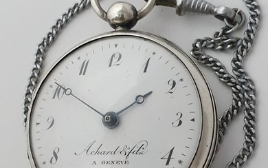 Achard Fils Geneve - Silver Verge Fusee Pocket Watch - Men - Earlier than 1850