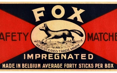 Advertising Poster Fox Safety Matches Belgium