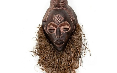 African Gabon Punu Female Ancestral Carved Mask