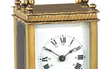 Alarm clock in bronze with beveled crystals.