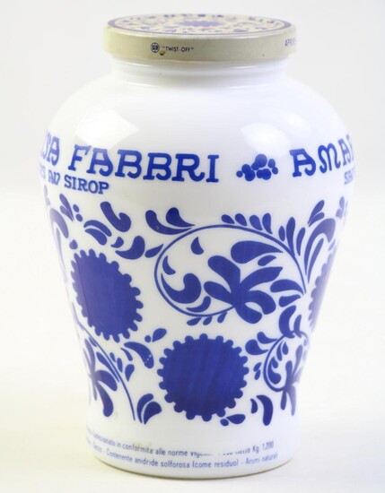 Amarena Fabbri G. Fabbri White Milk Glass Jar, H:16.5cm