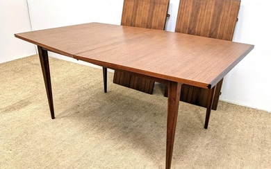 American Modern Dining table. Angled Sides. Dark Wood A