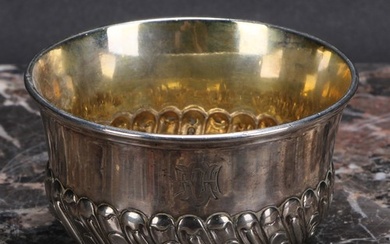 An 18th/19th century silver half-fluted bowl, gilt interior,...