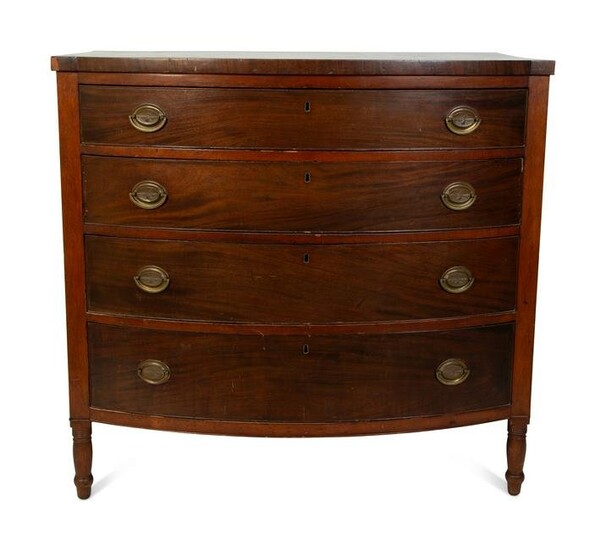 An American Hepplewhite Style Bow Front Chest of