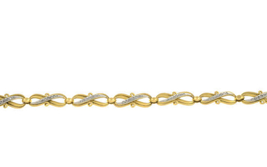 An Art Nouveau 18ct gold rose-cut diamond bracelet.
