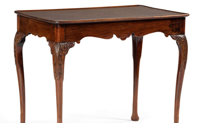 An Irish George III Carved Mahogany Dished Top Tea Table