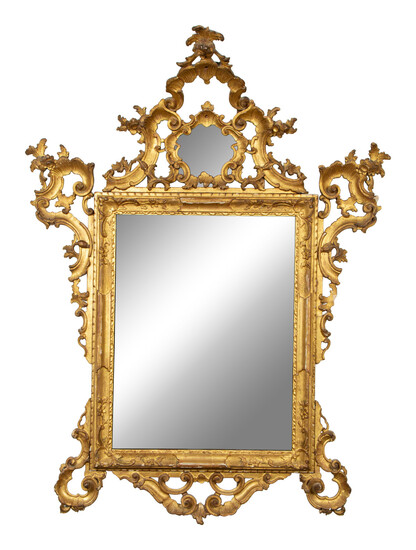An Italian Rococo Carved Giltwood Mirror