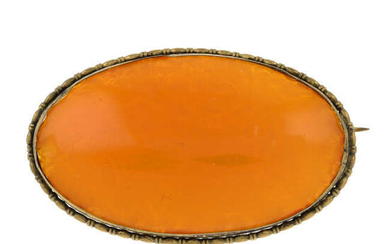 An amber brooch.