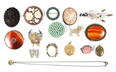 An assortment of vintage stone and costume jewellery