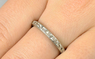 An early 20th century platinum square-shape old-cut diamond full eternity ring, by Lacloche Freres.