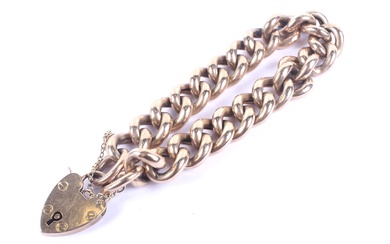 An early 20th century rose gold hollow-curb bracelet.