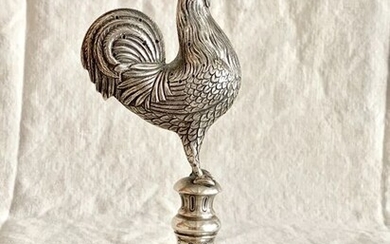 An important and rare toothpick holder - ROOSTER - .833 silver - Master silversmith - See photos - Portugal - Mid 20th century