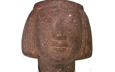 Ancient Egyptian stone head sculpture