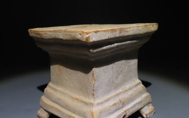 Ancient Greek Terracotta Altar or base. Singed "PG" by the artist. 3rd - 1st century B.C. Ex. The Gaudin Collection 1895-1905