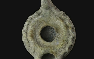 Ancient Roman Pottery decorated Oil lamp
