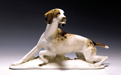 Animal figure, Hutschenreuther, designed by Fritz Diller, porcelain, colored, signed,...