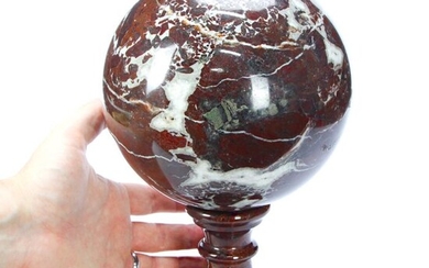 Antico Romano - red Levanto marble Sphere - 230×140×140 mm - 5.37 kg