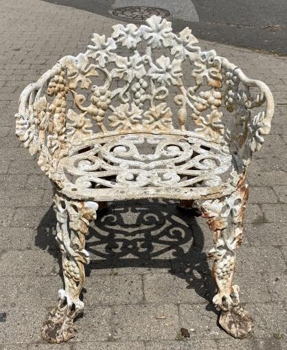 Antique Cast Iron Child Size Garden Chair / Seat