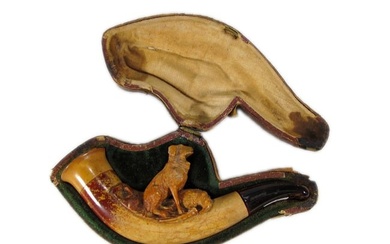 Antique Dutch Dog Meerschaum Pipe