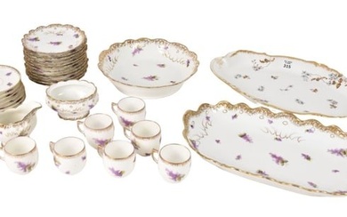 Antique Limoges Porcelain china, Lilac Pattern, Approx. 29 pcs and Oval Platter non-matching