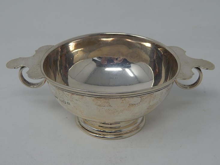 Antique Silver Quaich of Conical Form with Cut Card Decorati...