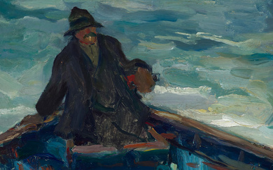 Armin Hansen (1886-1957) Study (Man in a Boat) 9 7/8...