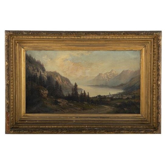 Artist Unknown, 19th c. Alpine Landscape, oil