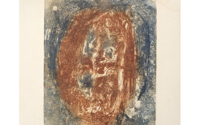 Asger Jorn ( Vejrum 1914 - Arhus 1973 ) , "Untitled" 1958 colour etching cm 24x20.5 Signed and dated 58 in the lower right E.A.