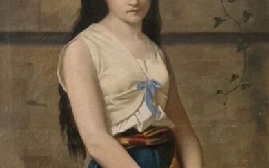 Augusto Bompiani (1852-1930) - Popolana con tamburello