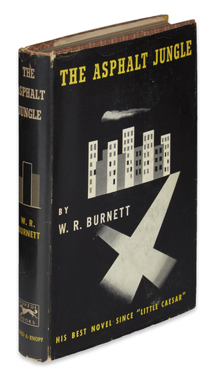 BURNETT, W.R. The Asphalt Jungle. 8vo, publisher's patterned boards, edges slightly toned, shelfwear...