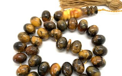 Baltic amber misbaha tesbih prayer beads rosary 13.5mm - Amber