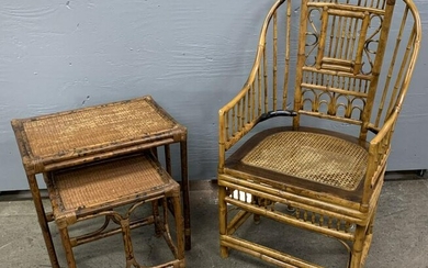 Bamboo Style Chair and Side Table Assortment