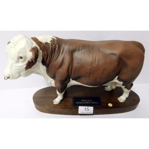 Beswick Connoisseur model Polled Hereford Bull no damage or ...