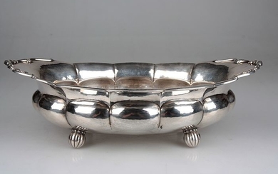 Big Biedermeier silver dish - .800 silver - Germany - mid 19th century