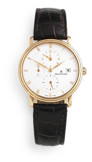 Blancpain: A gentleman's wristwatch of 18k gold. Model Villeret, ref. 6260–3642-55. Mechanical movement with automatic winding and date, cal. 5L60. 2000s.
