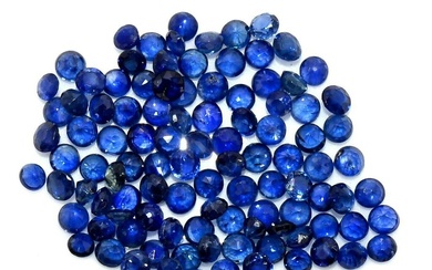 Blue Sapphire 1.75 MM Round Diamond Cut 100 Pieces