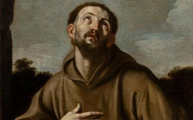 Bolognese School 17th Century Saint Francis in the