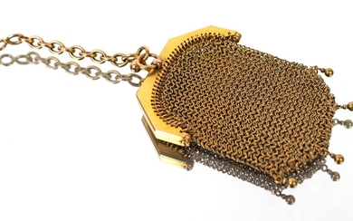 Borsetta portamonete a maglia in oro 18 kt, gr. 42,1