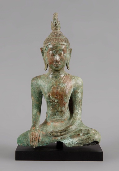 Bouddha. Début de la période Ayutthaya, Uthong C. Thaïlande. XVe siècle. Bronze. Bon état de...