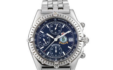 Breitling. A Rare Limited Edition Stainless Steel Chronograph Bracelet Watch with Date, Made for The Royal Hong Kong Air Force