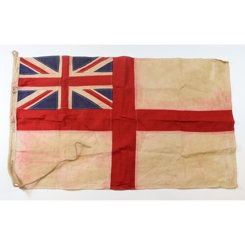 British Royal Navy white ensign 3x2 feet, various WW2 markin...