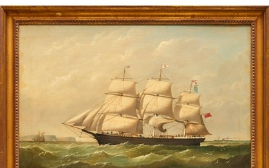 British School, naval oil painting
