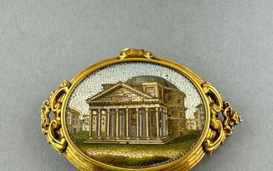 Broche /pendentif ovale en or jaune 18K (750/1000),... - Lot 15 - Alexandre Landre Paris