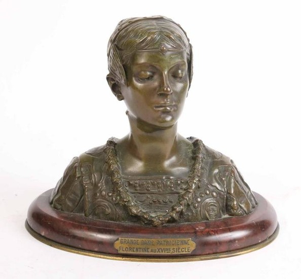 Bronze, After Roland Colombo-Grange, Bust of Lady